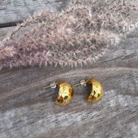 Vergoldete Ohrstecker 925 gehämmerter Look in Gold
