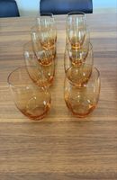 Set of 8 Amber Tinted Stemless Wine / Beer Glasses