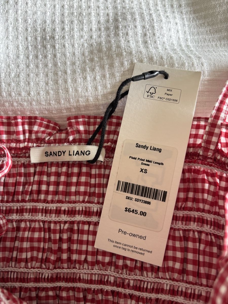 Vestiti: Sandy Liang kariertes Kleid rot – Usato da Winkel venduto da Zimtguetzli 6