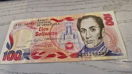 100 Bolivares Venezuela Banknote 1980 guter Zustand