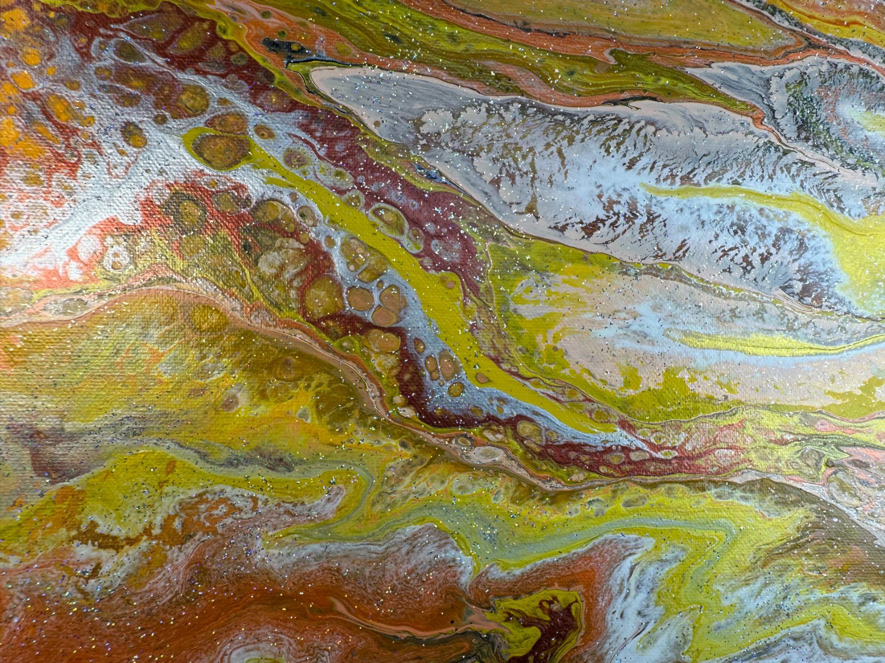 Dipinti: Acryl-Flüssigmalerei, quadratisch – Usato da Schlieren venduto da MayaSheng1983 1