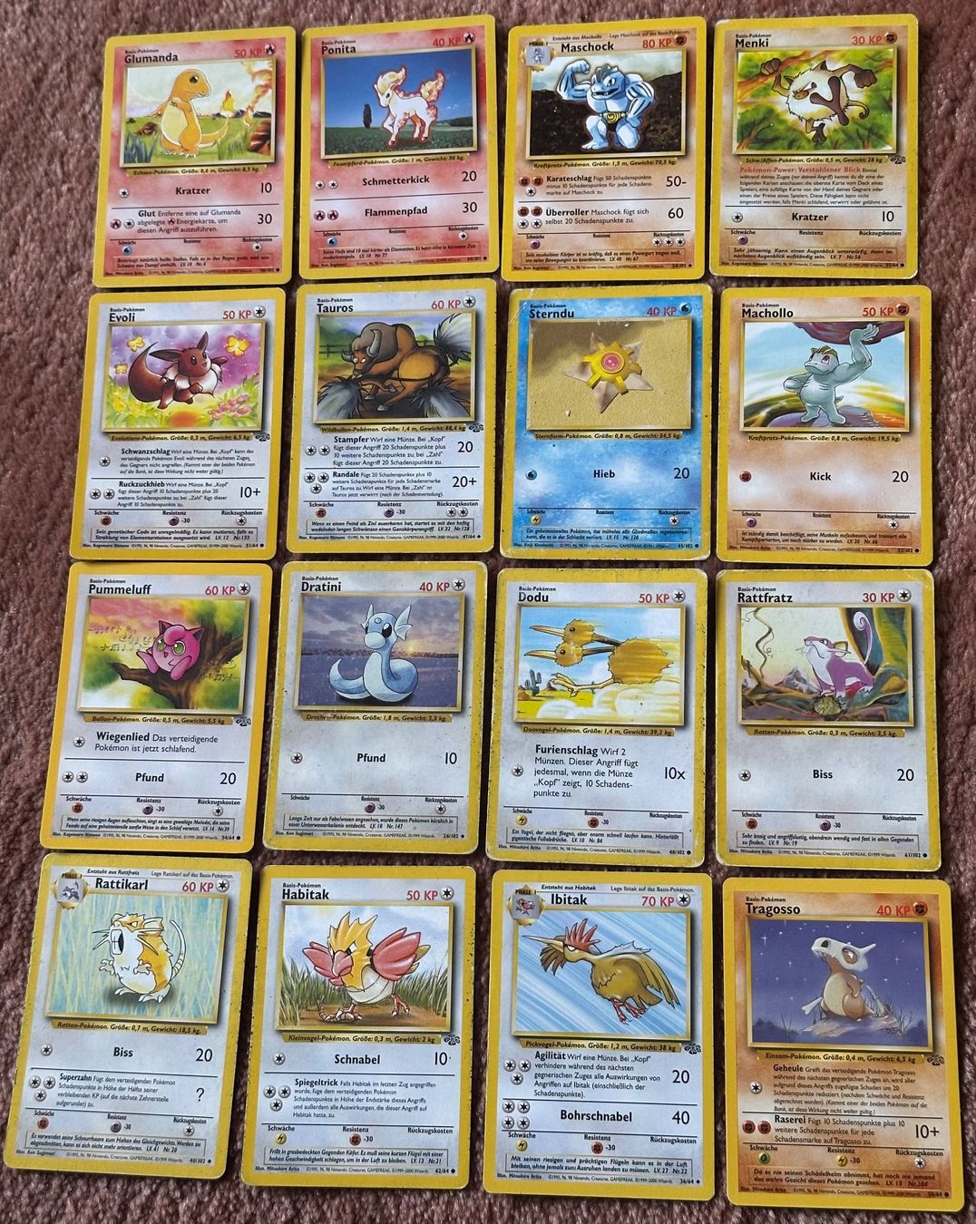 Pokémon Sammelbilder & Trading cards: Pokemon Karten 16 Diverse Base Set 1999 – Gebraucht aus Kleindöttingen von lau_k778