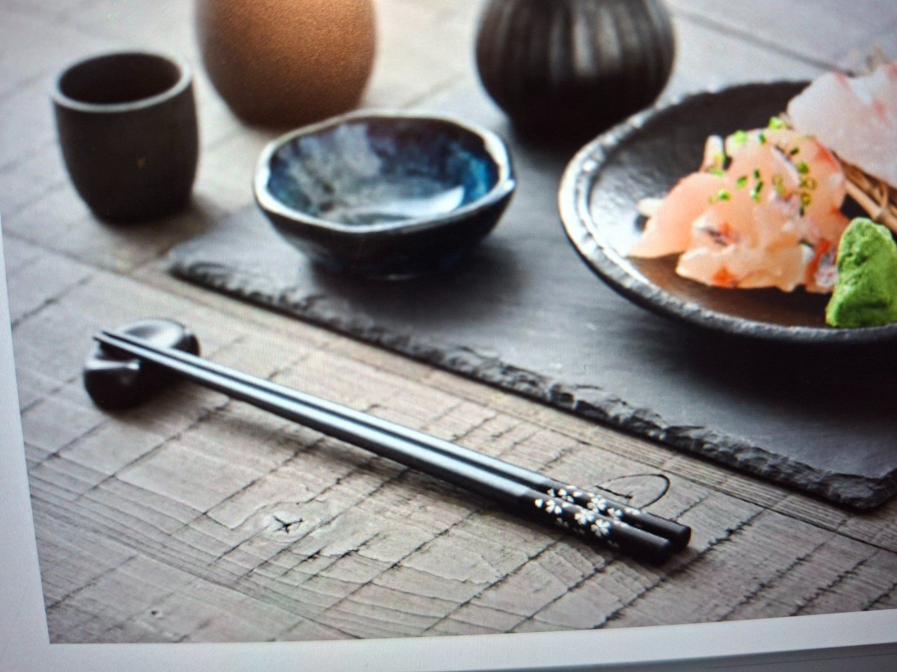 Set di posate: Made in Japan CHOPSTICKS set/Stäbchen/Silver Cherry Blossoms – Nuovo (secondo la descrizione) da Goldach venduto da mamakotzi 9