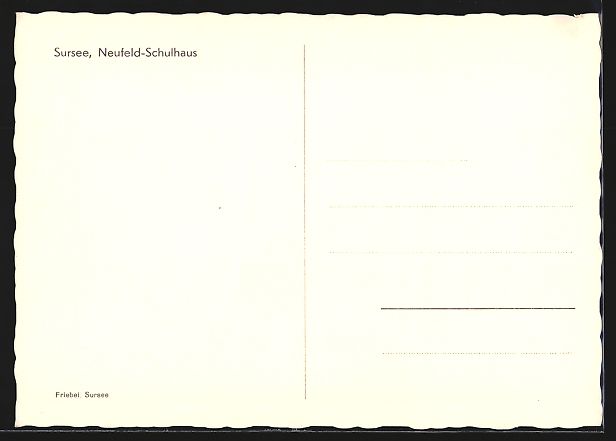 Cartoline postali: Sursee, Neufeld-Schulhaus mit Strassenpa – Usato da Berlin venduto da bartko-reher 1