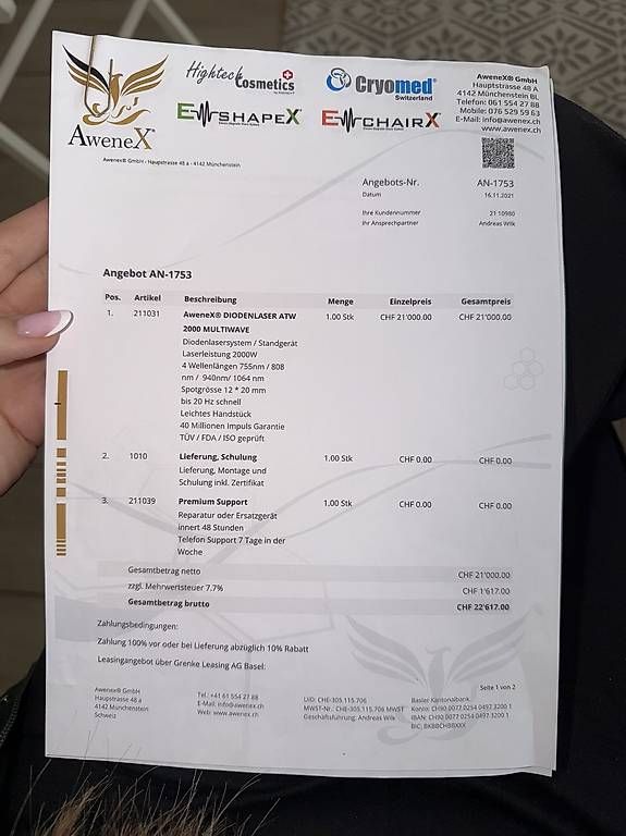 Attrezzature mediche: Diodenlaser AweneX – Usato da Gerlafingen venduto da min_t6vd 4