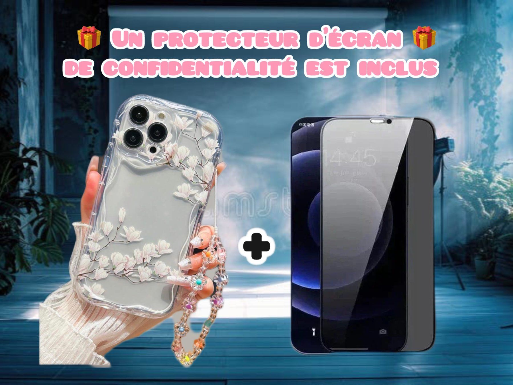 Apple Cover & Protezioni schermo: Coque iPhone 15 Pro Max Fleurs Printemps Dragonne + Verre – Nuovo e nell'imballaggio originale da Thônex venduto da Suisse.Shopping