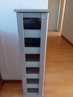 Hochschrank silber mit Glastür 