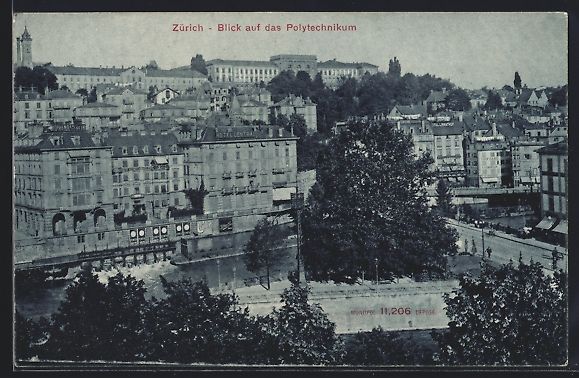 Cartoline postali: AK Zürich, Blick auf das Polytechnikum – Usato da Berlin venduto da bartko-reher