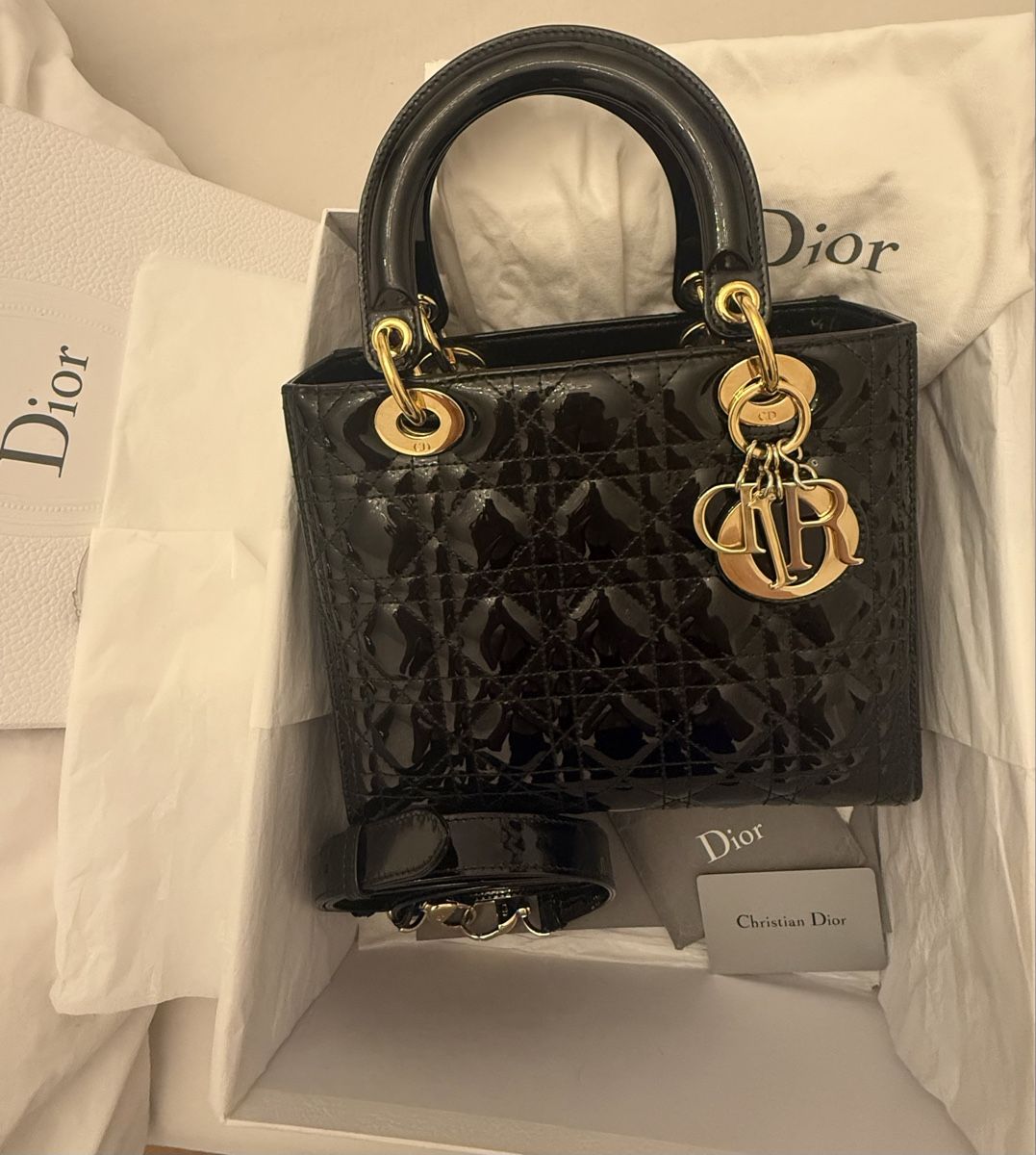 Dior Sacs: Dior Lady Medium  black patent leather  – Neuf (Voir description) à Baar par the_6lkj 1