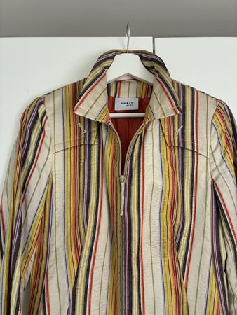 Akris Punto Jacke gestreift beige bunt sehr gut erhalten