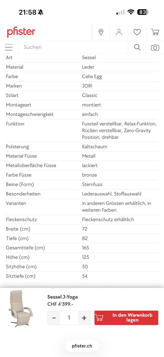 Poltrone: Jori Joga Leder Sessel – Usato da Killwangen venduto da dzu_26w7 7