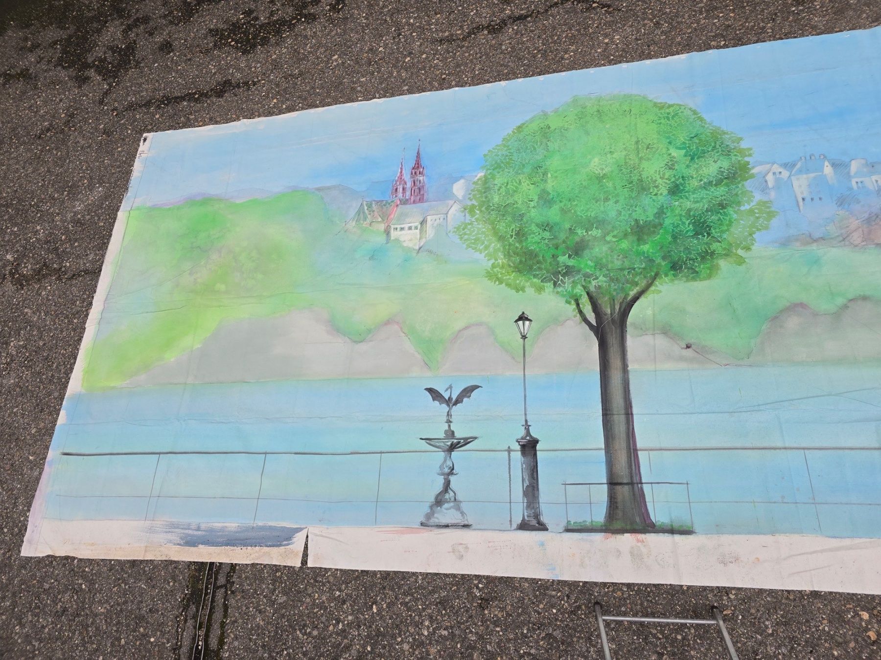 Poster & Bilder: Prospekt / Bühnenhintergrund Basel Münster – Gebraucht aus Bottmingen von Foernbachertheater 1