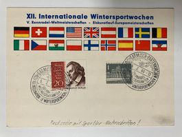 Intern. Wintersportwoche 19060, Karte m. Sonderstempel