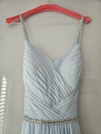Abendkleid lang, Gr. 38, hellblau