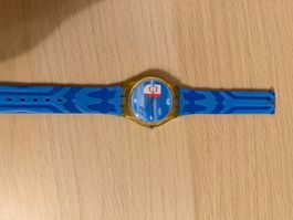 Swatch Uhr, Vintage Modell mit Flagge Design
