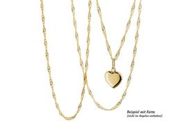 Herz Echtgold mit Kette s925