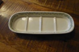 Antike kleine 23cm Schale mit 4 Abteilen