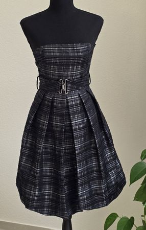 Zara Basic Kleid, XS, Trägerlos, Karomuster, Sommer Hit!