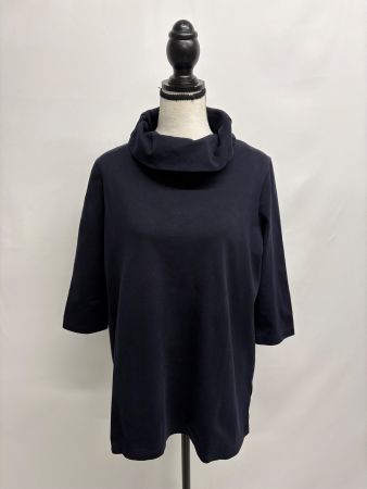 COS Shirt aus Baumwolle blau S Turtleneck 3/4 Arm Rollkragen