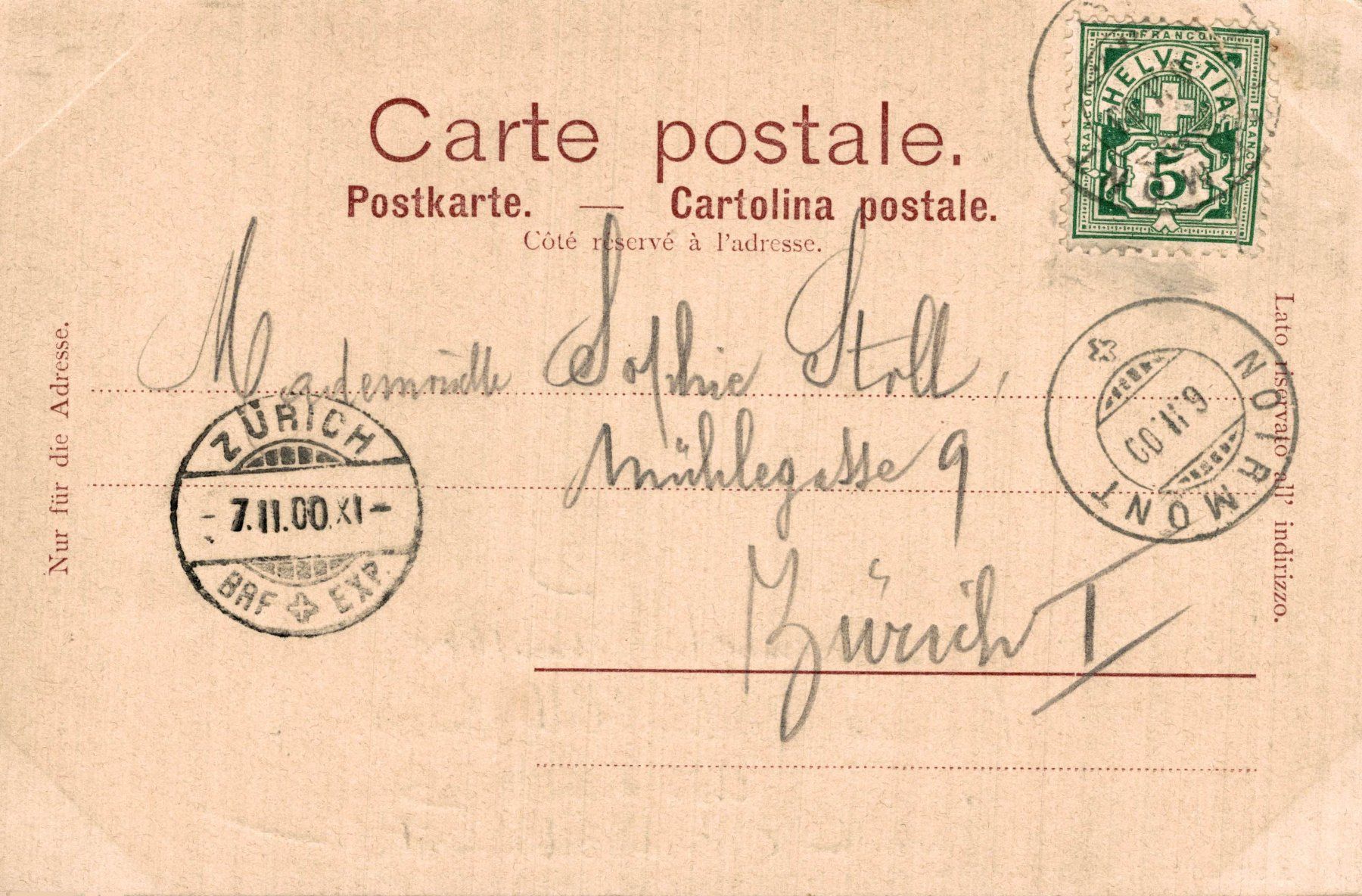 Cartoline postali: Souvenir du Doubs. Mühle – Usato da Bronschhofen venduto da Astore 1