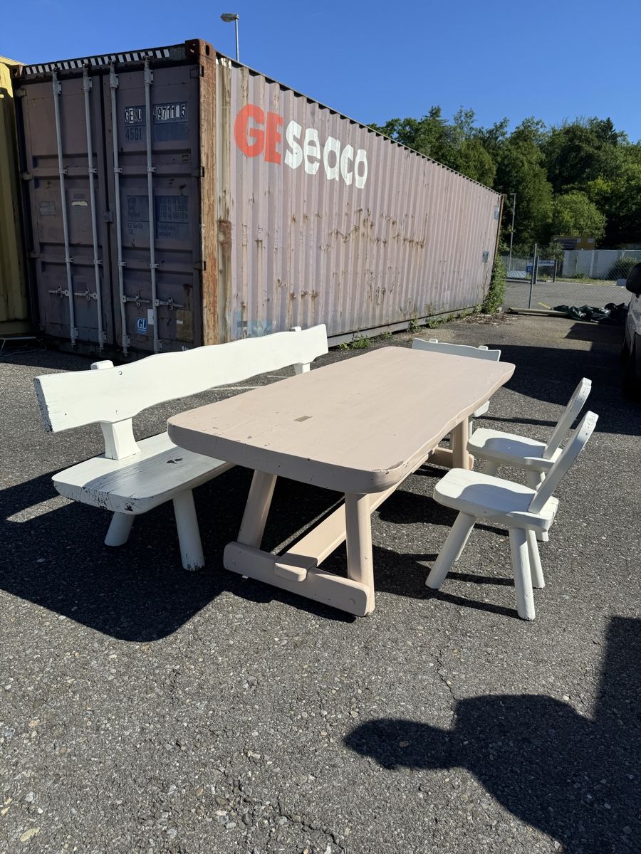 Set di tavolo e panche: Massive Gartensitzgruppe – Usato da Meisterschwanden venduto da Scania78 5