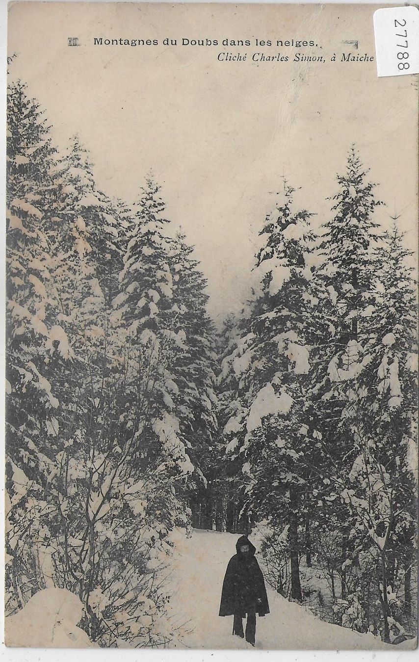Cartoline postali: Montagnes du Doubs dans les neiges – Usato da Ettingen venduto da Kartenplanet