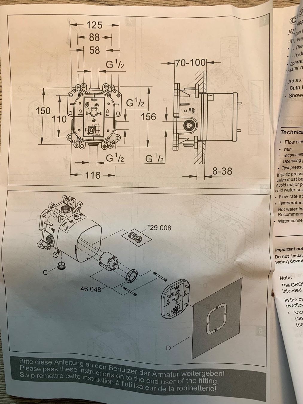 Grohe Docce: Grohe Rapido E Unterputz Grundkörper – Usato da Langenthal venduto da Brunnbach 6