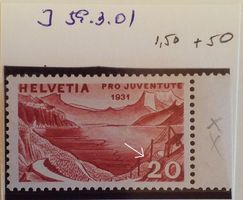 PL50) J59.3.01, Abart Retouche über der 2 postfrisch Kt. 100