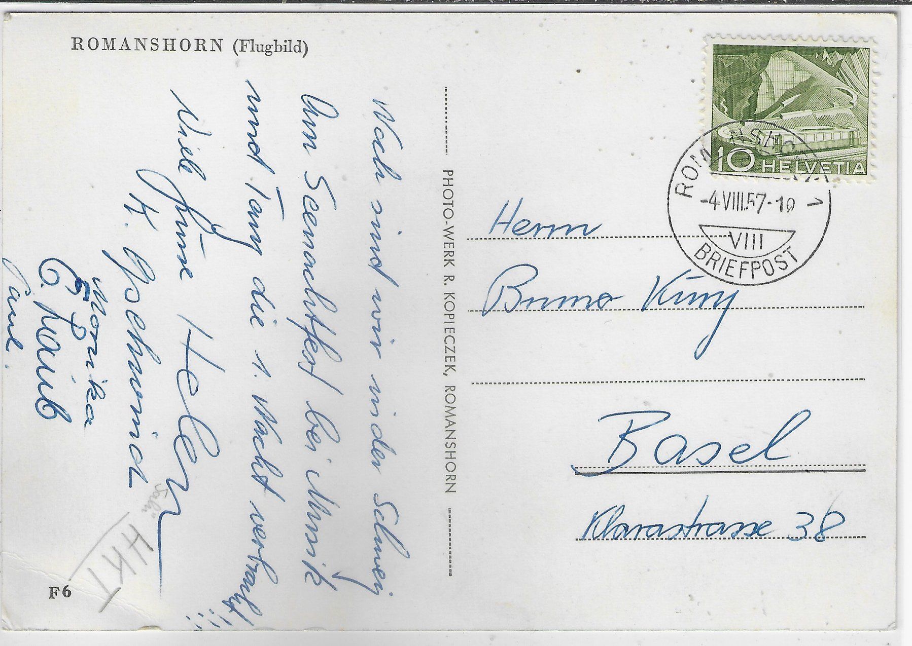 Cartoline postali: Flugbild Romanshorn – Usato da Ettingen venduto da Kartenplanet 1