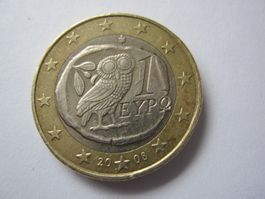 Münze - Griechenland -1 Euro - 2008 - Eule