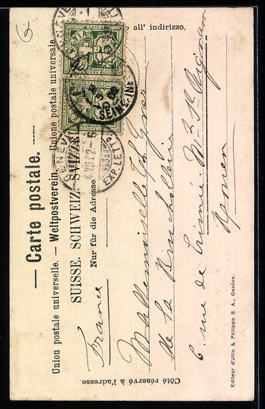 Cartoline postali: Lithographie Genève, Monument Brunswick – Usato da Berlin venduto da bartko-reher 1