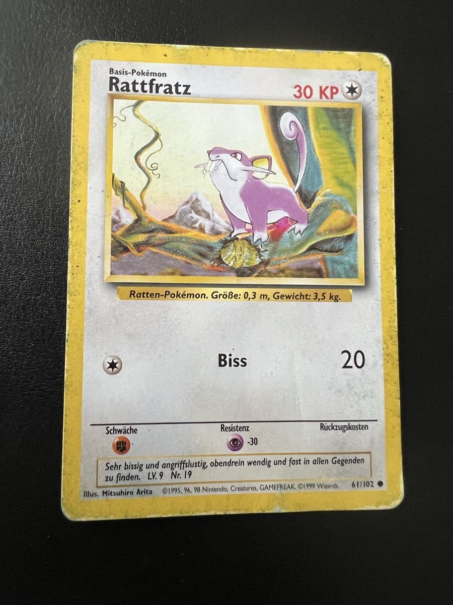 Pokémon Sammelbilder & Trading cards: Pokemonkarte Rattfratz Base Set Deutsch – Gebraucht aus Willisau von Neiro77