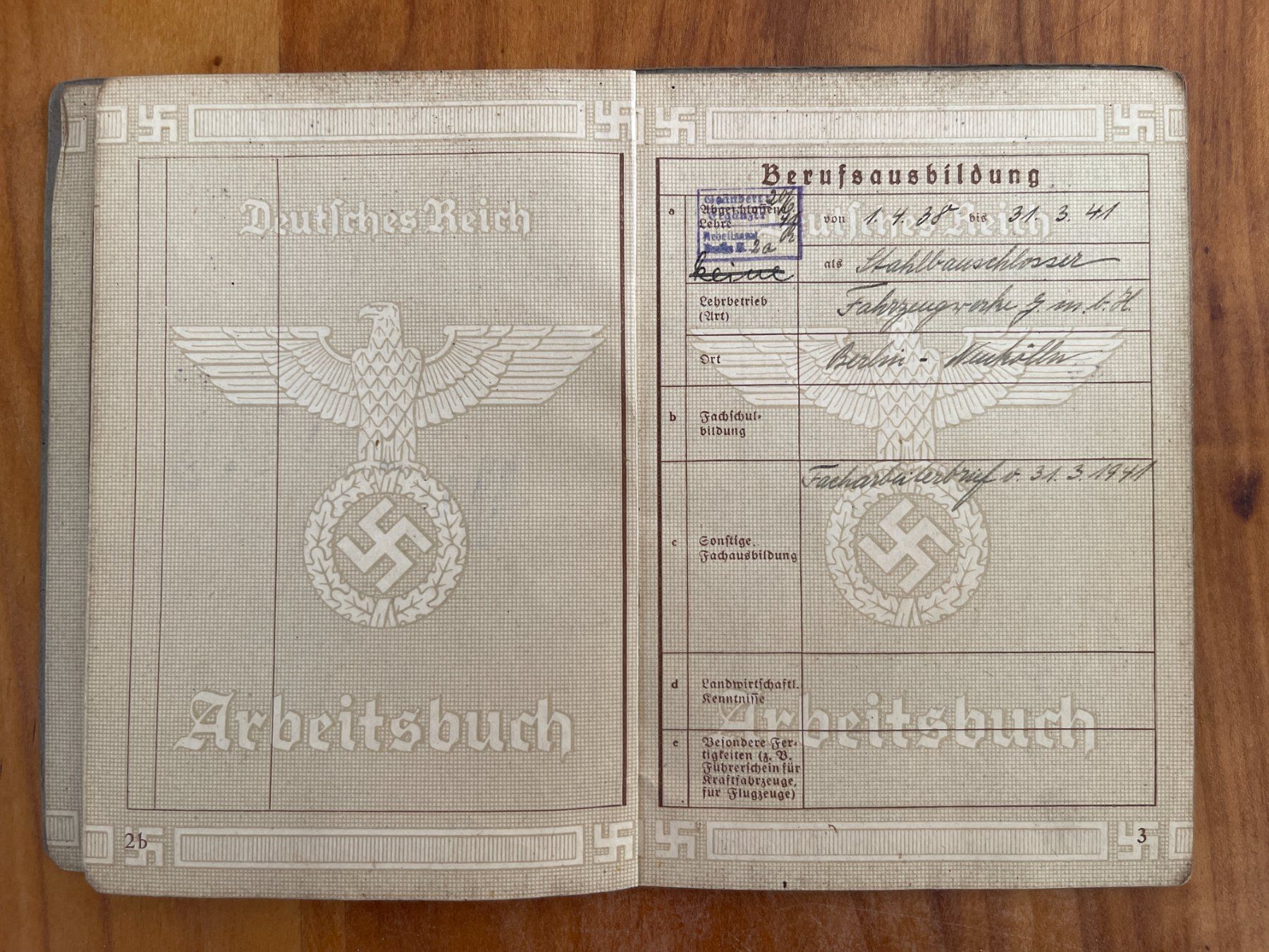 Documenti: Original Arbeitsbuch Deutsches Reich 1935 – Usato da Siblingen venduto da Woltersdorf50 2