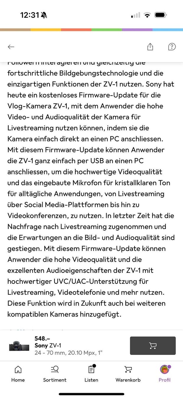 Sony Kamera: Sony ZV-1 - mit Garantie! – Neu (gemäss Beschreibung) aus St. Gallen von ElmedinaZ 4