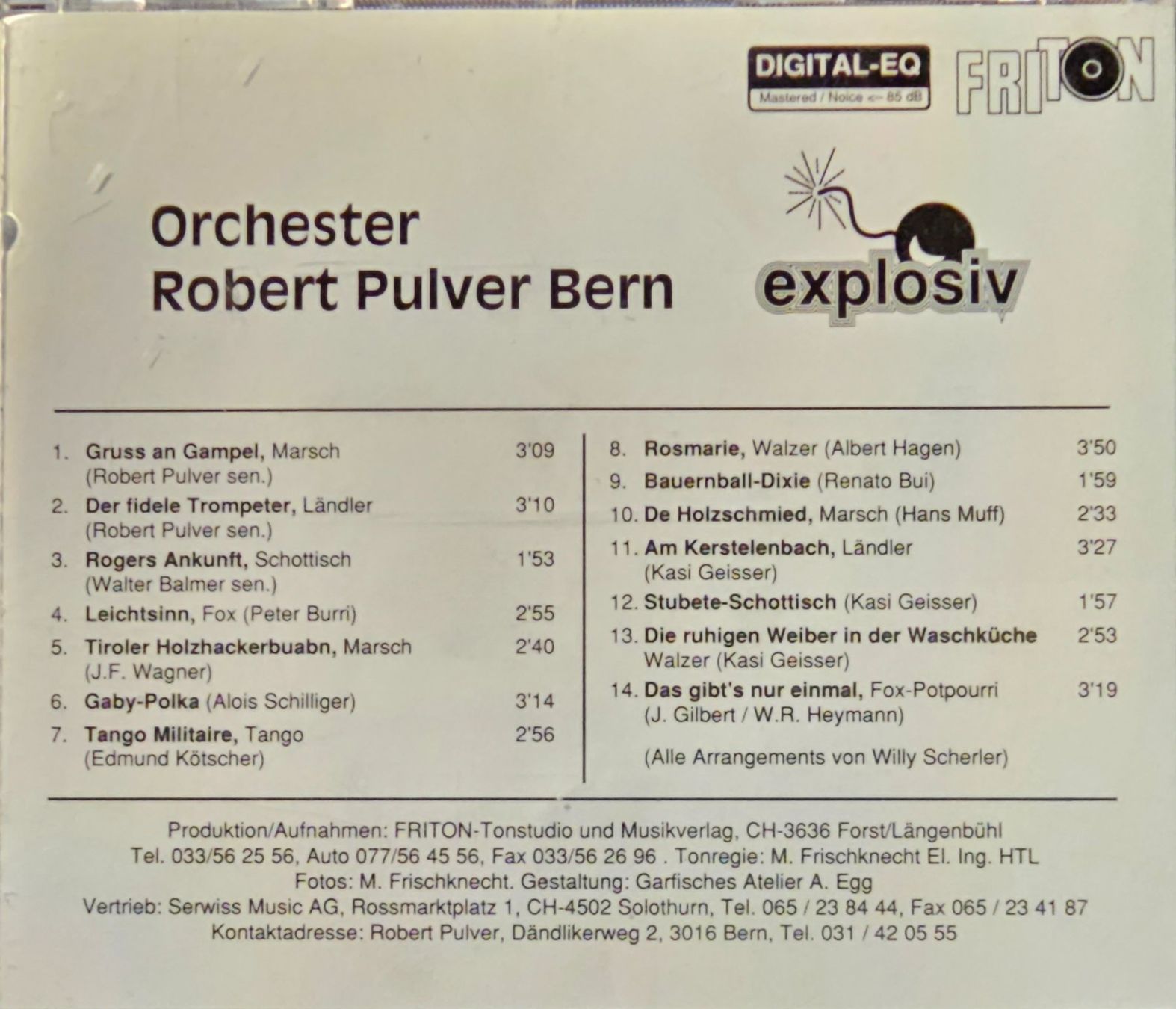 CDs: Orchester Robert Pulver Bern - Explosiv – D'occasion à Wahlen b. Laufen par Cg10 2