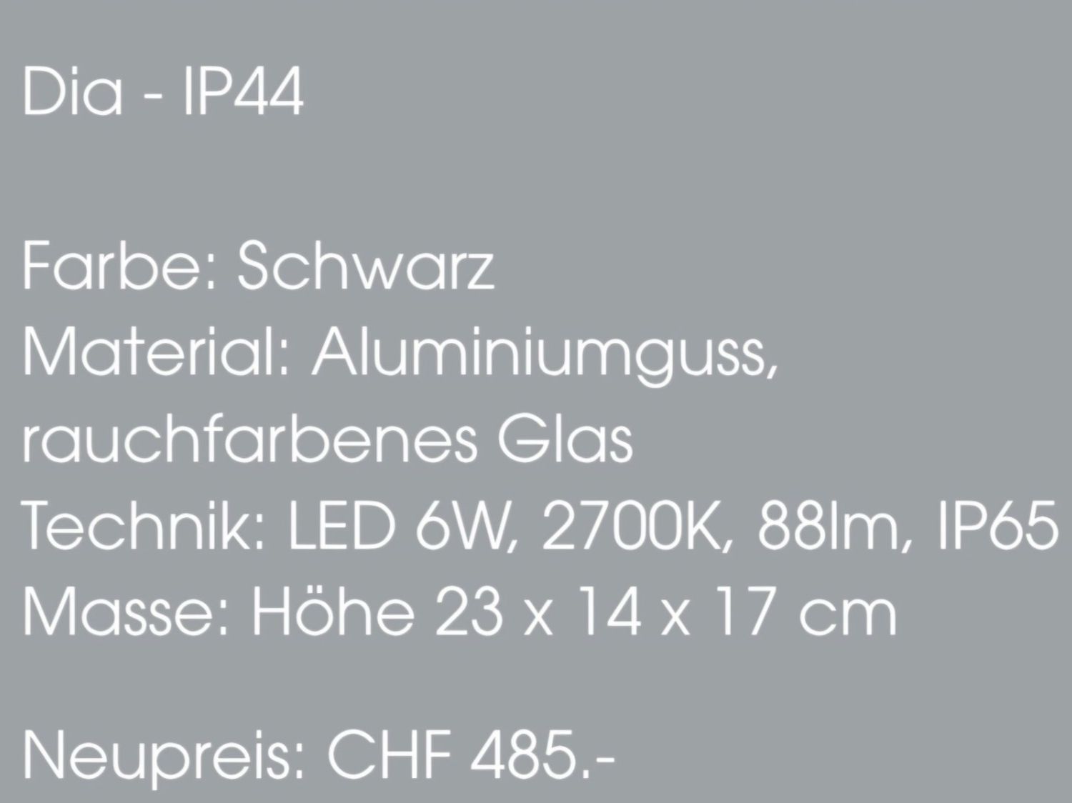Lampade: Wand-Aussenleuchte LED, IP65 – Nuovo (secondo la descrizione) da Binningen venduto da Masc61 1