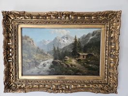 Edles antikes Alpen-Gemälde – Karl J. Rose (1828–1911)