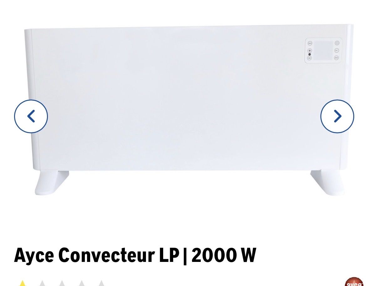 Radiatori: Ayce Convector LP 2000W – Nuovo (secondo la descrizione) da Rolle venduto da voi_gh6s