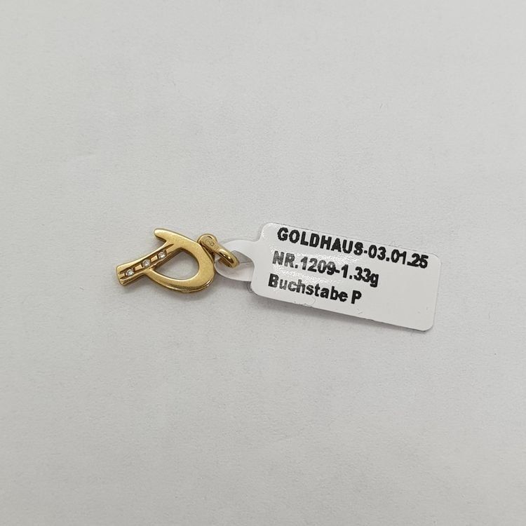 Ciondoli: Echt 18K Gold - Buchstabe P Anhänger – Usato da Luzern venduto da Luzern-Goldhaus 1