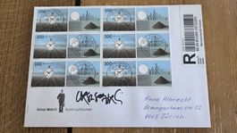 2012 FDC Vollstempel Kunst aufräumen mit Unterschrift