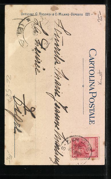 Cartes postales: Adolfo Hohenstein: Männer flüstern im  – D'occasion à Berlin par bartko-reher 1