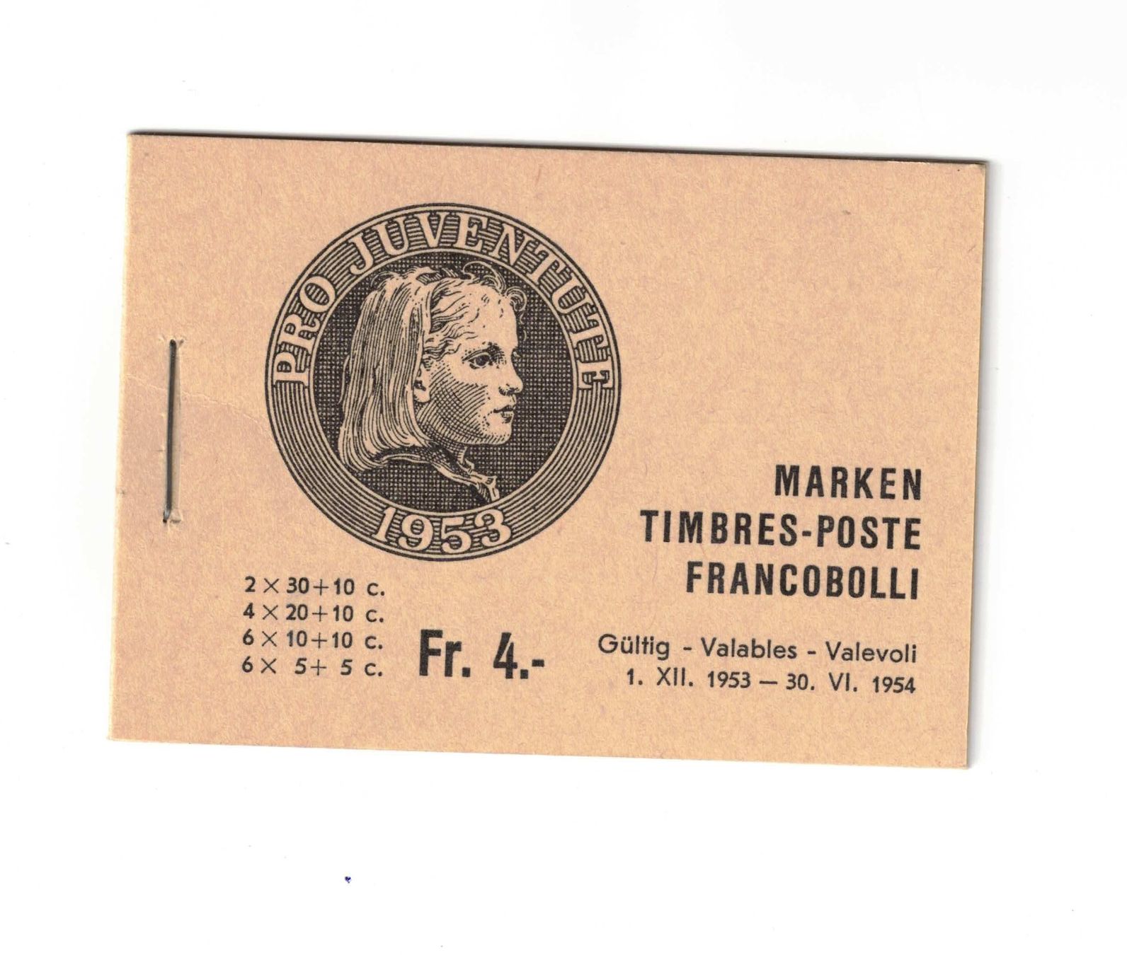 Alle Briefmarken: PJ 1953 Markenheftchen postfrisch – Gebraucht aus Bottmingen von Golferin