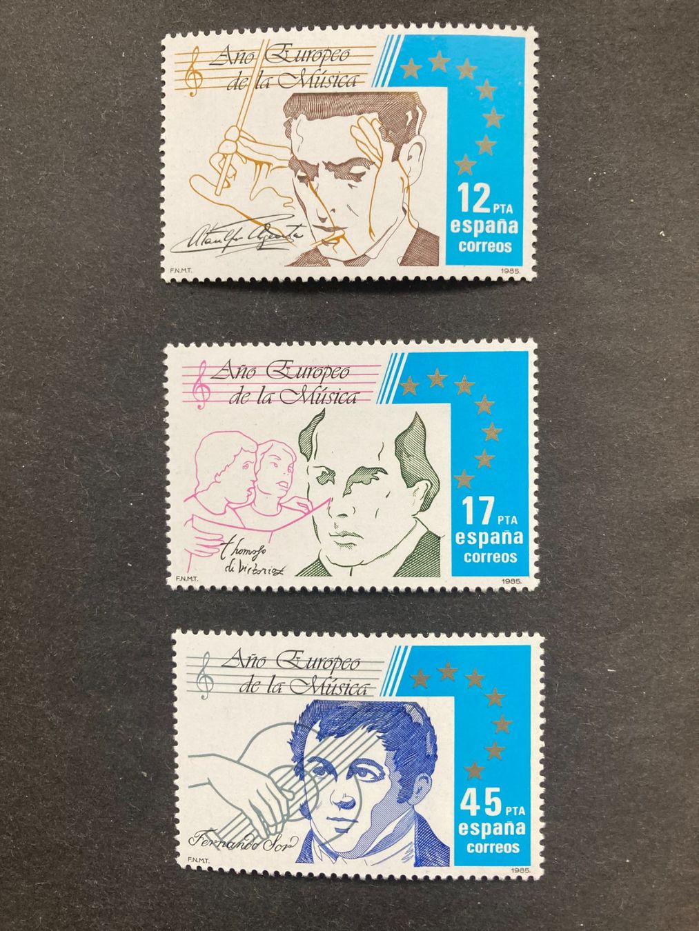 Alle Briefmarken: Spanien 1985 Satz Jahr der Musik postfrisch – Neu (gemäss Beschreibung) aus Winterthur von schnueps