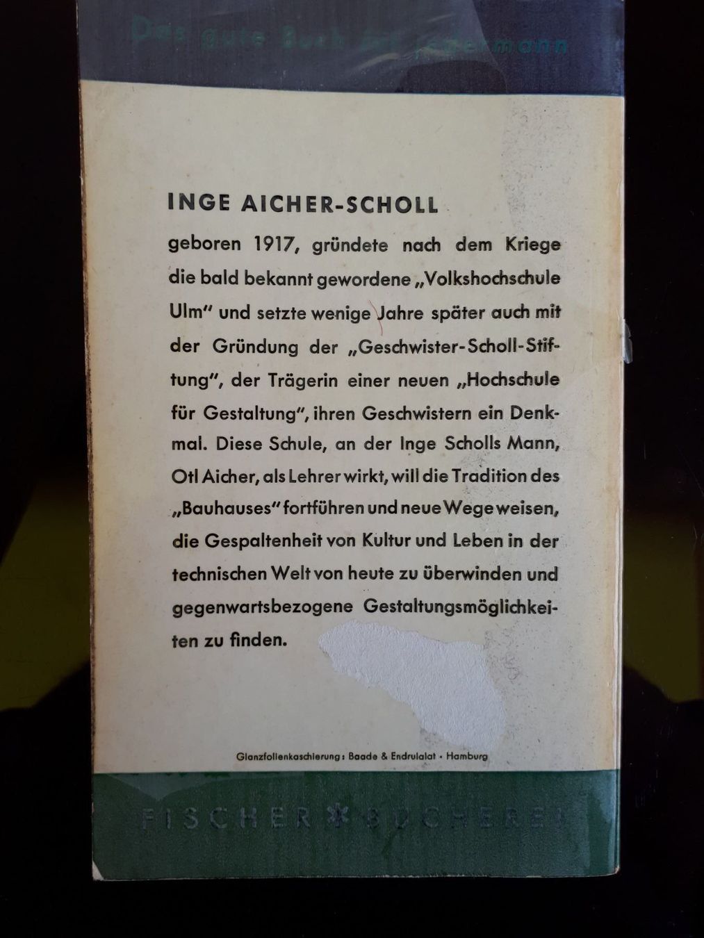 Livres: INGE SCHOLL Die Weisse Rose – D'occasion à Basel par Alacant 1