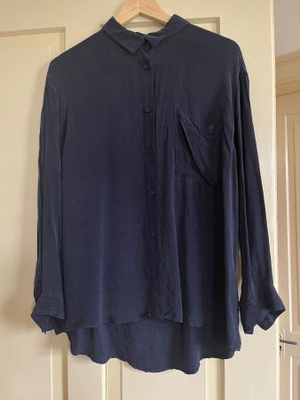 Seidenbluse / Bluse/ American Vintage / dunkelblau