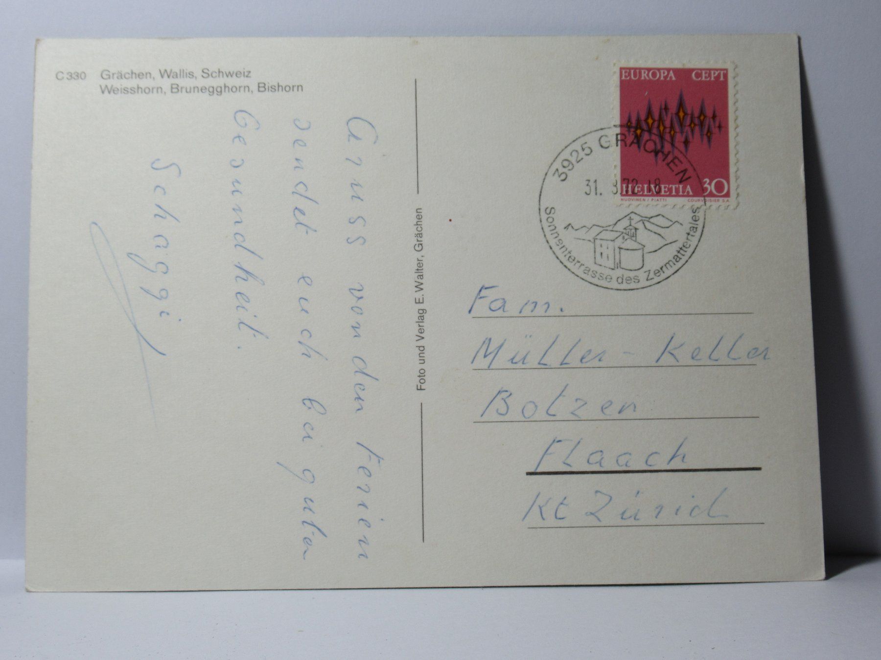 Cartoline postali: Grächen  1972 – Usato da Grenchen venduto da Bluemchen1900 1