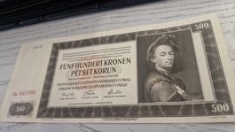 Banknote 500 Kronen Protektorat Böhmen und Mähren 1942
