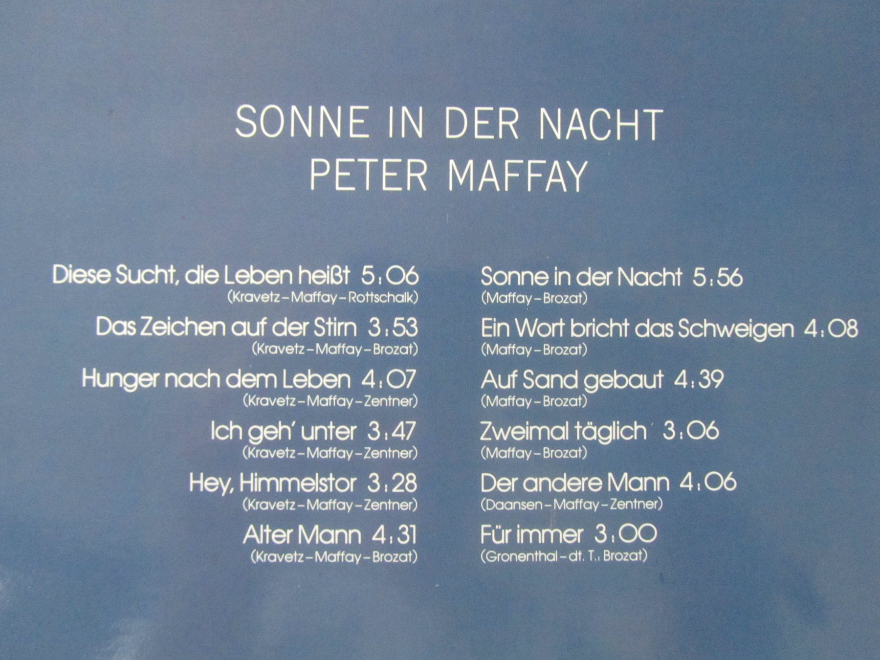 Dischi in vinile: Peter Maffay - Sonne in der Nacht LP – Usato da Seengen venduto da mikelele 4