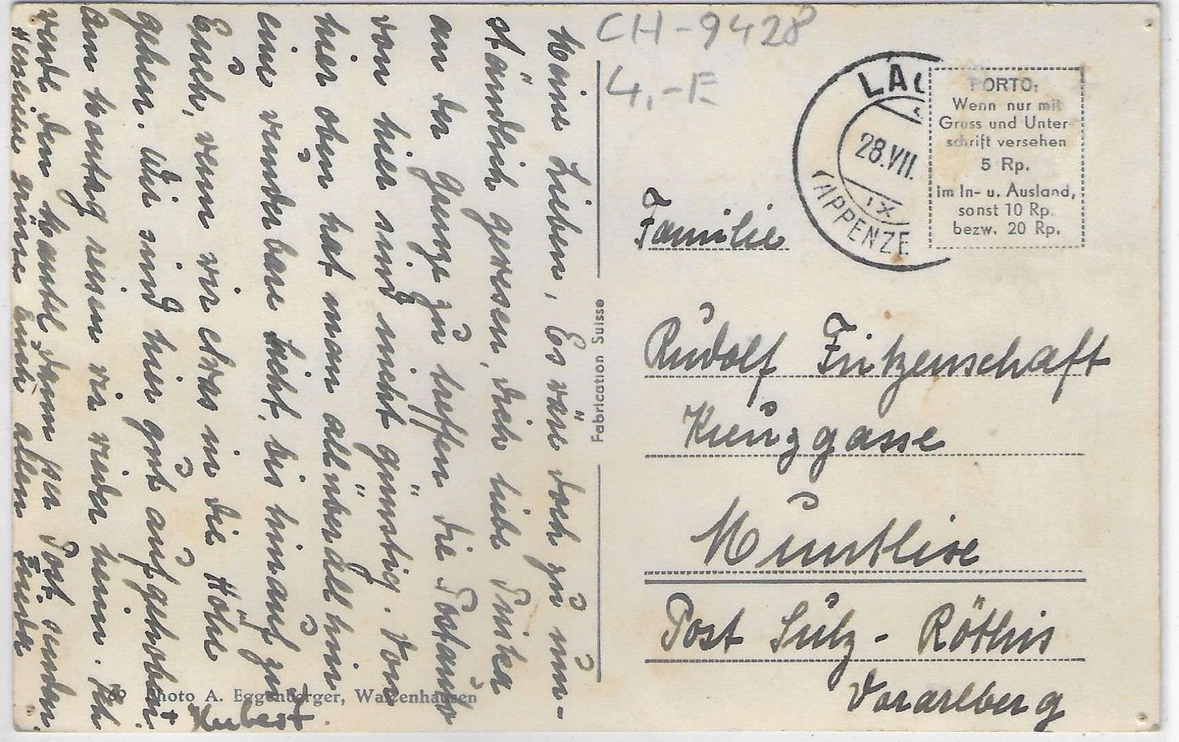 Cartoline postali: Lachen und Walzenhausen – Usato da Ettingen venduto da Kartenplanet 1