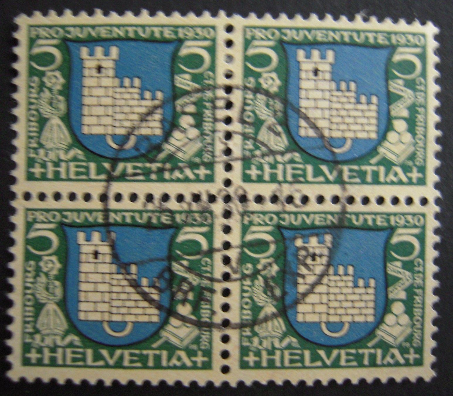 Tutti i francobolli: PJ 1930 Nr.53 VB gest. Basel 25.12.30 – Usato da Stallikon venduto da Saentis2014